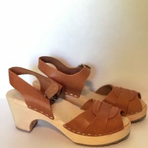 Swedish peep toe leather sandals Lotta 38